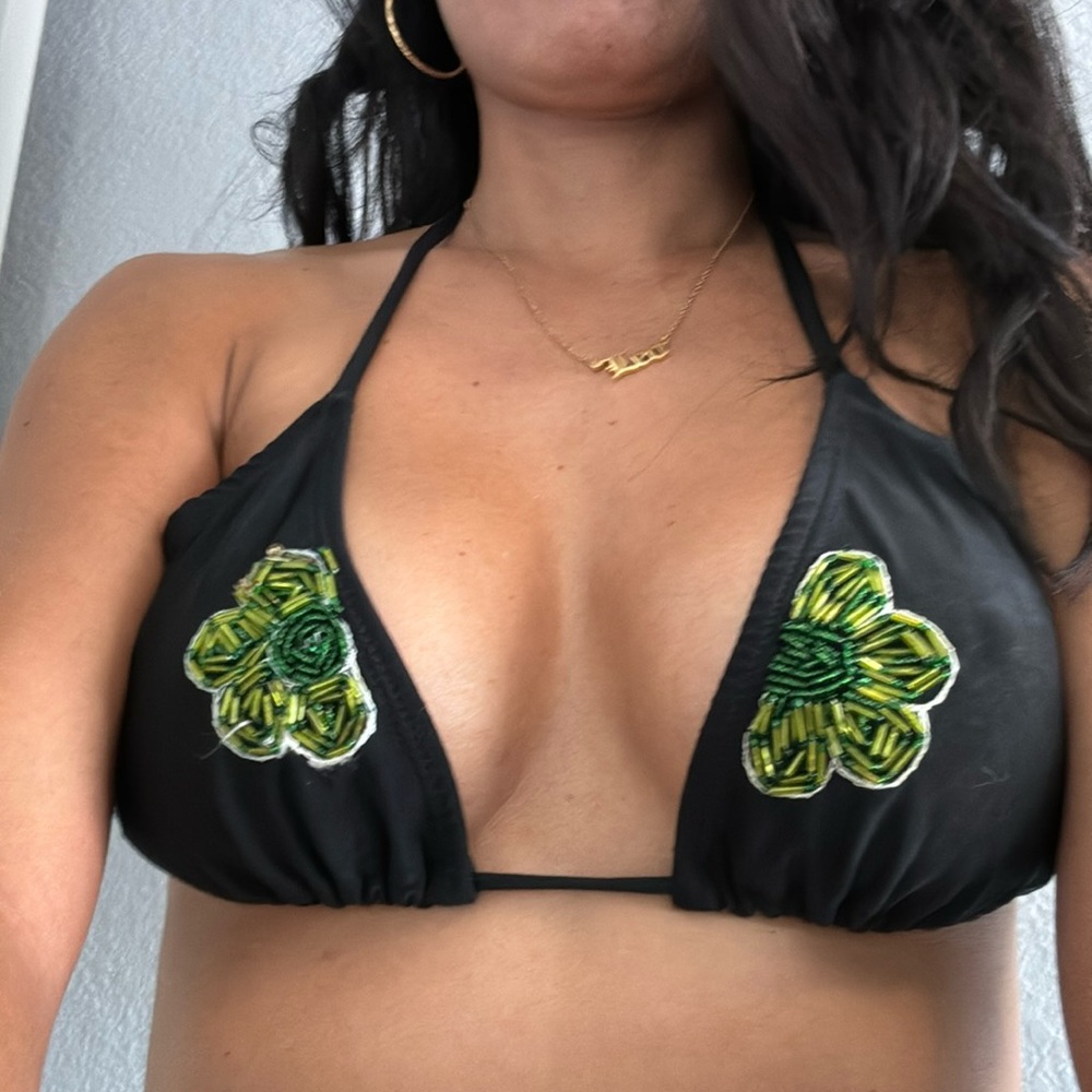 Beaded bikini w adjustable ties